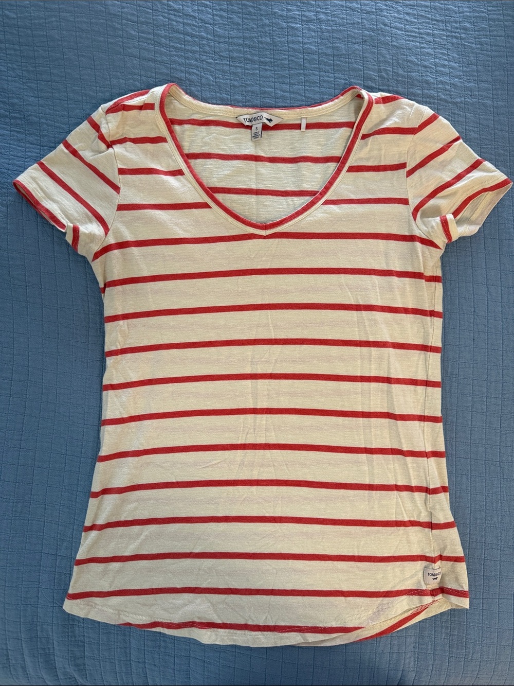 Toad&Co striped v-neck t-shirt